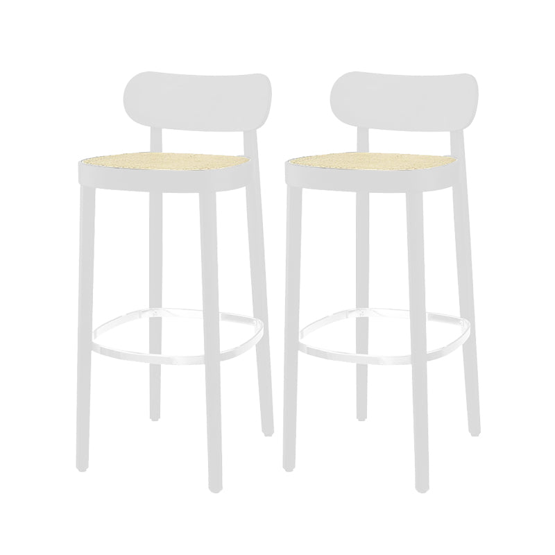 Wood Dining Stools Contemporary Armless Bar Stools with Footrest