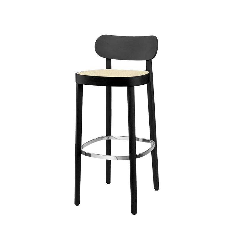 Wood Dining Stools Contemporary Armless Bar Stools with Footrest