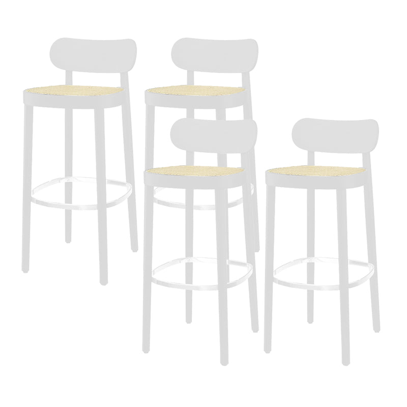 Wood Dining Stools Contemporary Armless Bar Stools with Footrest