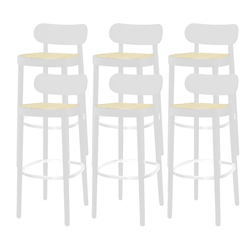 Wood Dining Stools Contemporary Armless Bar Stools with Footrest