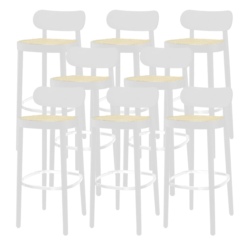 Wood Dining Stools Contemporary Armless Bar Stools with Footrest