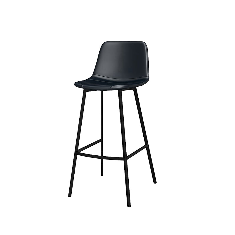 Metal Low Back Dining Stools Contemporary Armless Bar Stools with Footrest