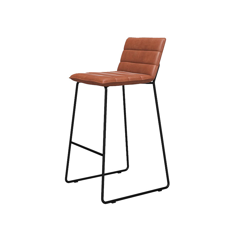 Metal Low Back Dining Stools Contemporary Armless Bar Stools with Footrest