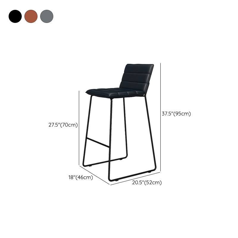 Metal Low Back Dining Stools Contemporary Armless Bar Stools with Footrest