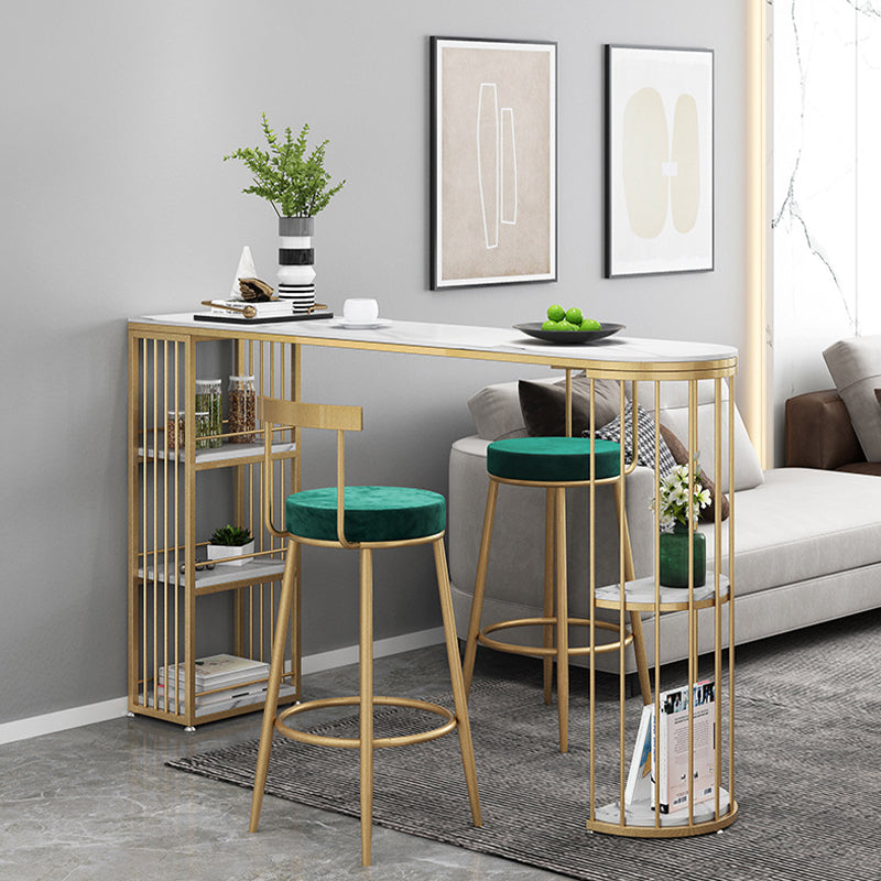 Metal Low Back Dining Stools Contemporary Armless Bar Stools with Cushion