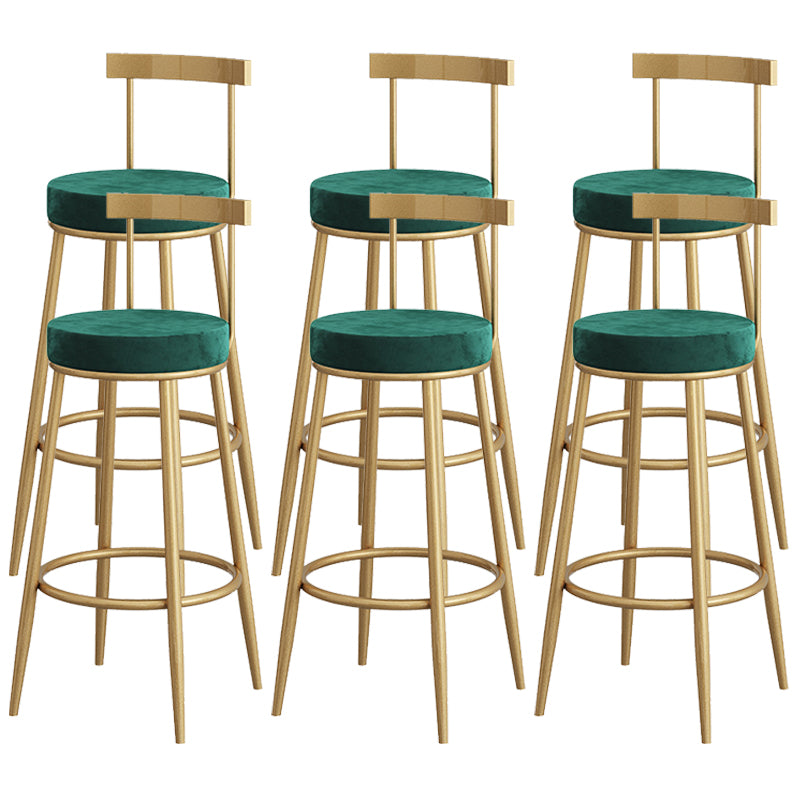 Metal Low Back Dining Stools Contemporary Armless Bar Stools with Cushion