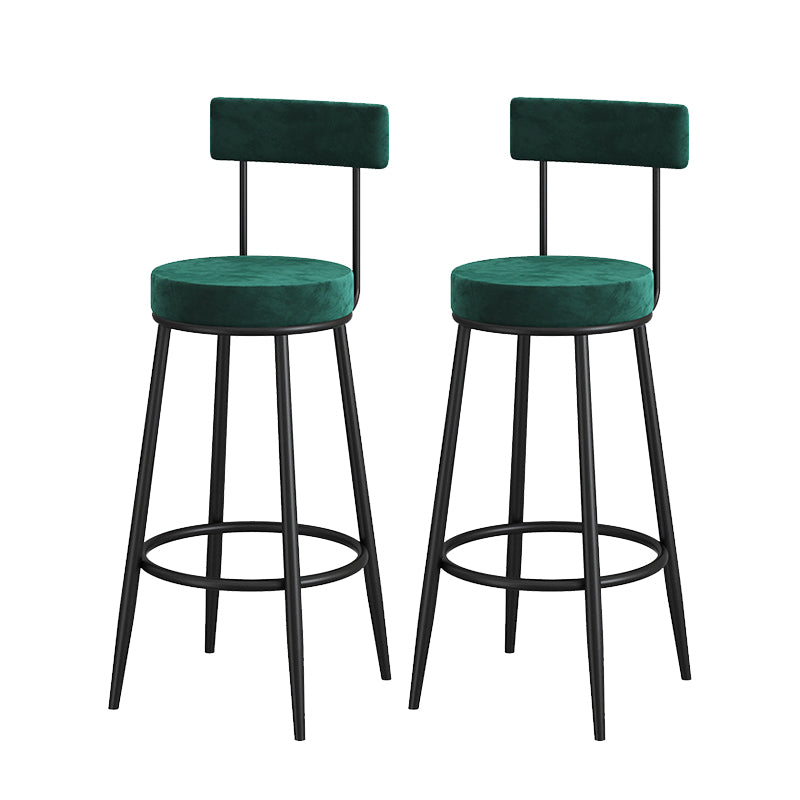 Metal Low Back Dining Stools Contemporary Armless Bar Stools with Cushion