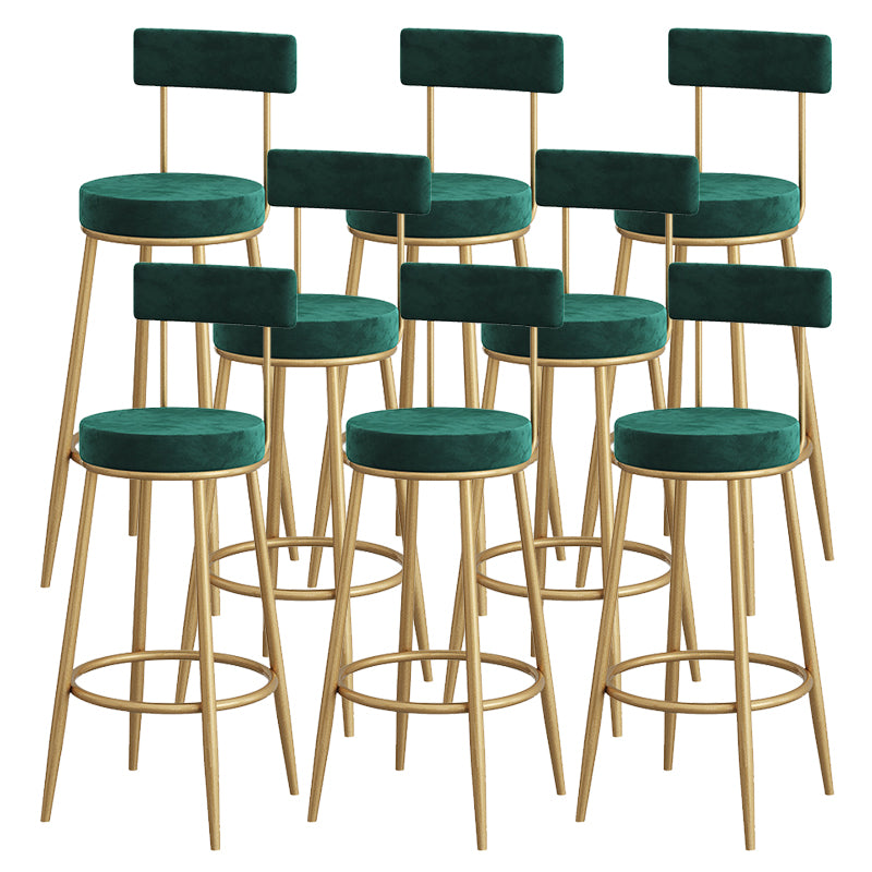 Metal Low Back Dining Stools Contemporary Armless Bar Stools with Cushion