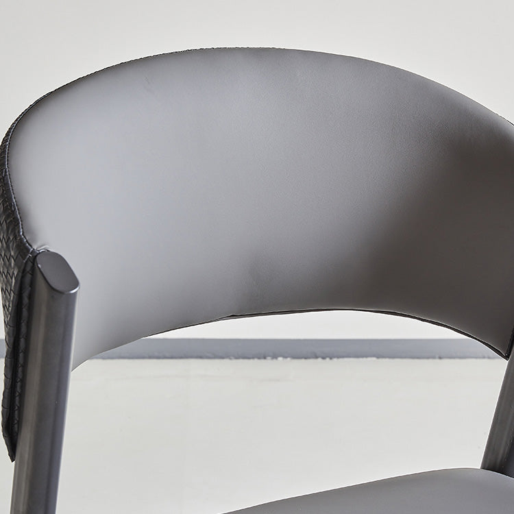 Industrial Armless Kitchen Dining Side Chair Faux Leather Side Chair