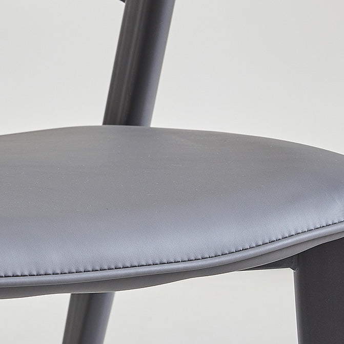 Industrial Armless Kitchen Dining Side Chair Faux Leather Side Chair