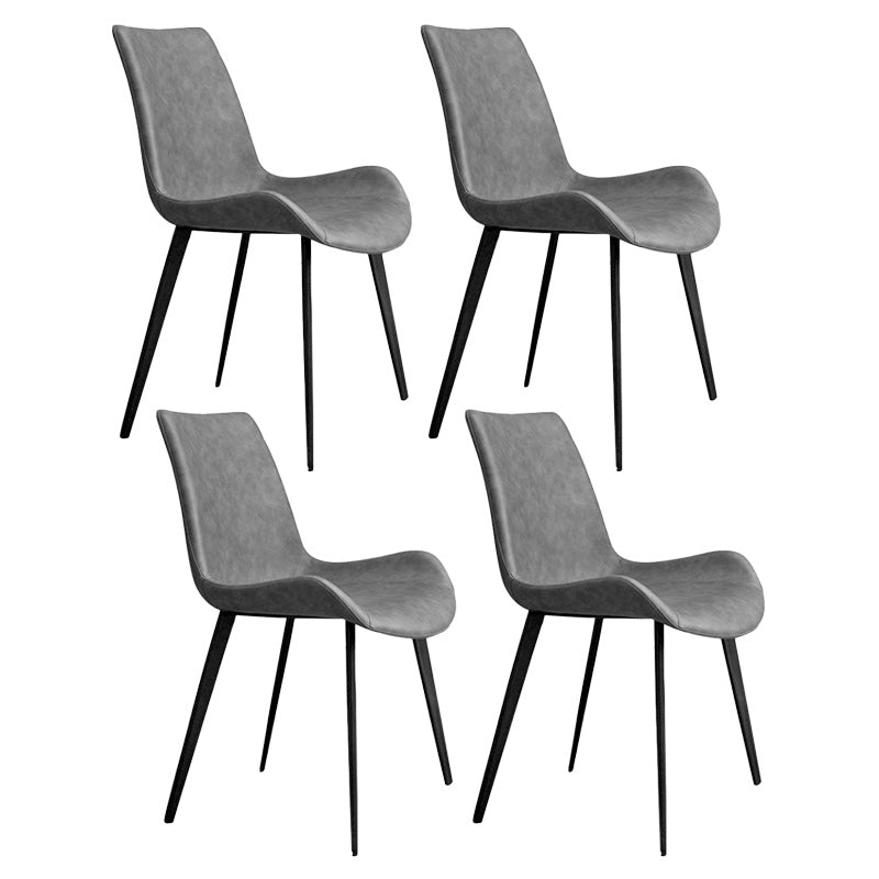 Armless Kitchen Dining Side Chair Faux Leather Parsons Chair