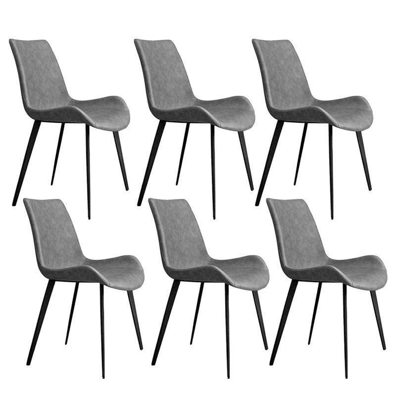 Armless Kitchen Dining Side Chair Faux Leather Parsons Chair