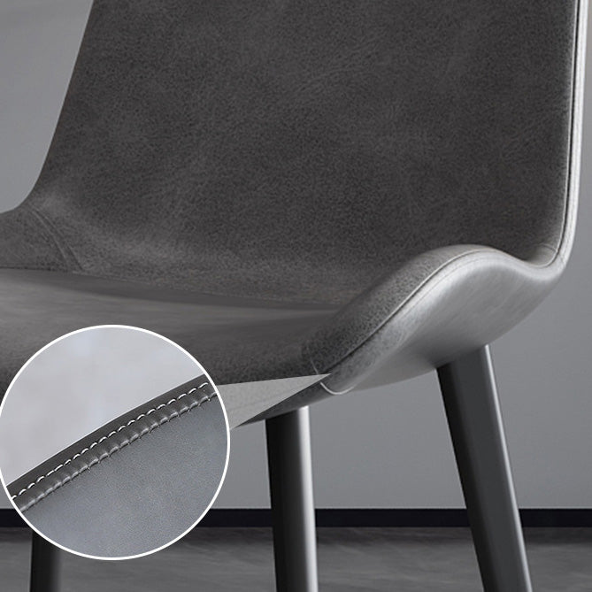 Armless Kitchen Dining Side Chair Faux Leather Parsons Chair