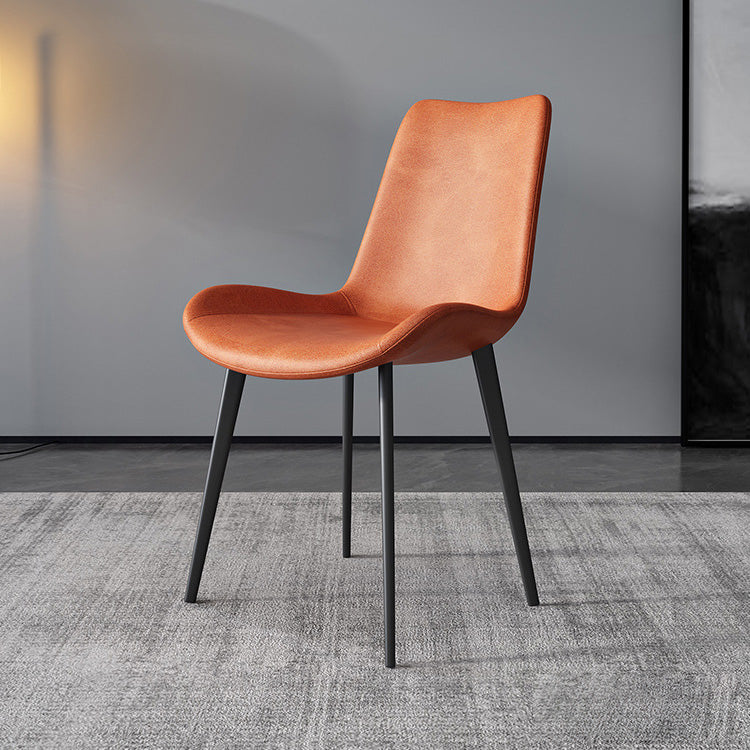 Armless Kitchen Dining Side Chair Faux Leather Parsons Chair