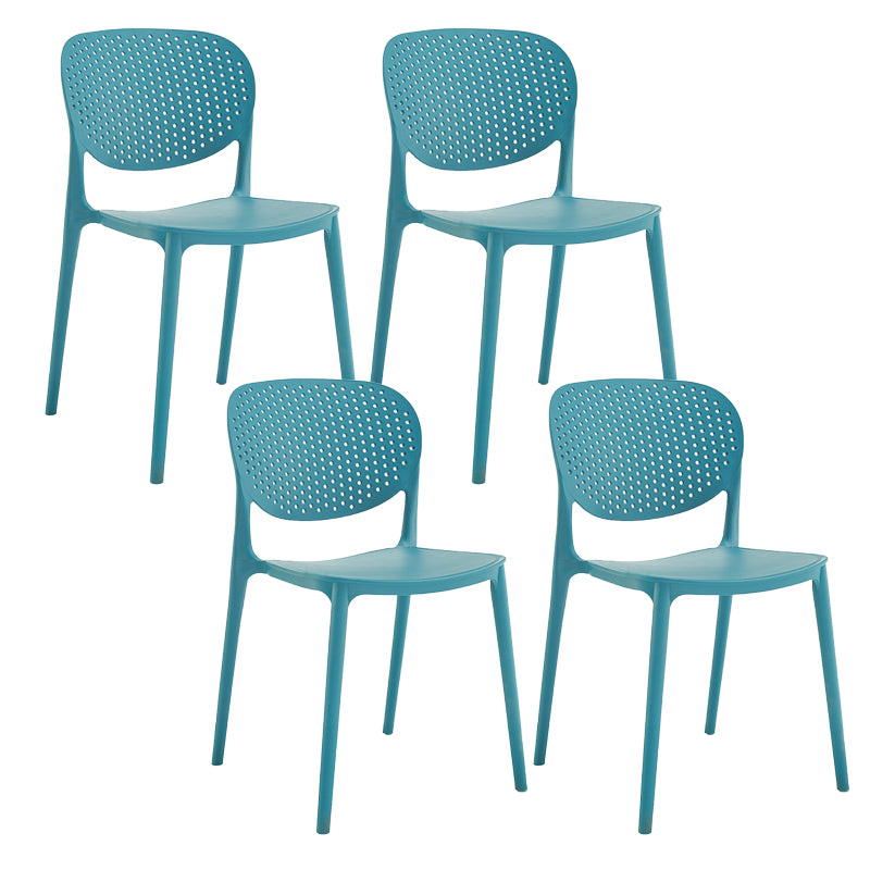 Indoor-Outdoor Plastic Dining Chair Open Back Stacking Side Chair