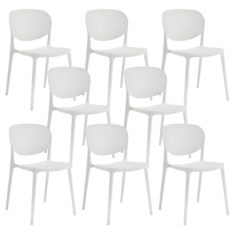 Indoor-Outdoor Plastic Dining Chair Open Back Stacking Side Chair