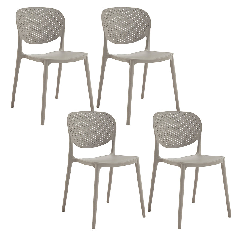 Indoor-Outdoor Plastic Dining Chair Open Back Stacking Side Chair