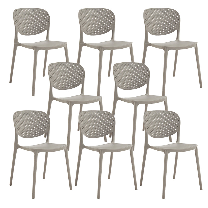 Indoor-Outdoor Plastic Dining Chair Open Back Stacking Side Chair