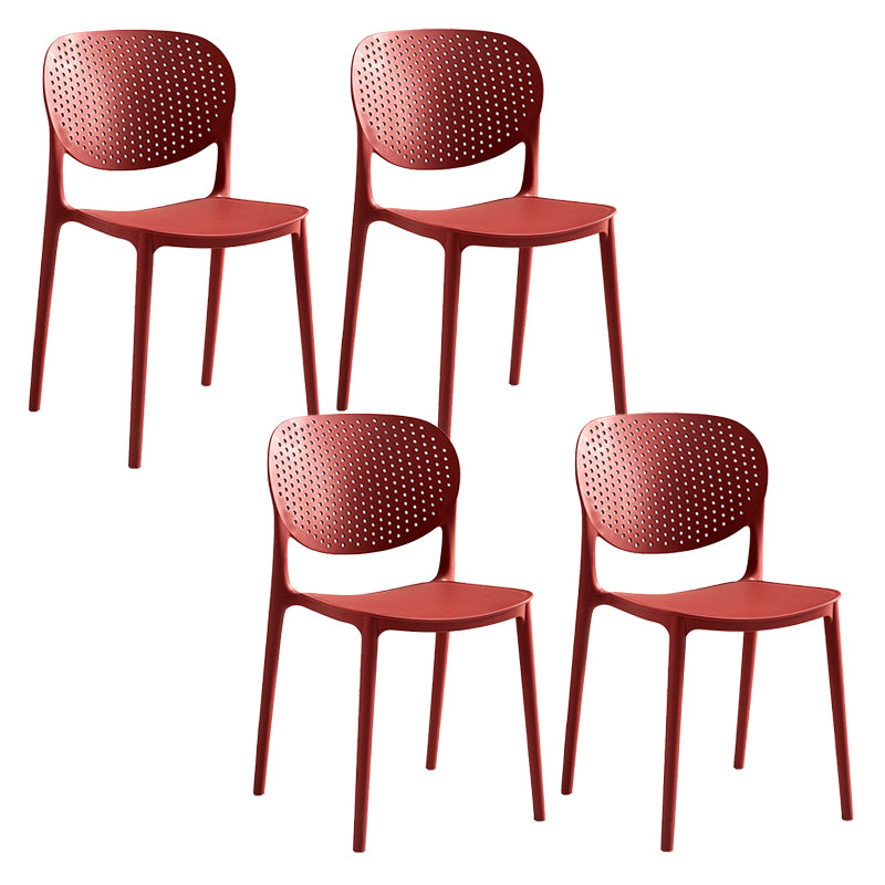 Indoor-Outdoor Plastic Dining Chair Open Back Stacking Side Chair