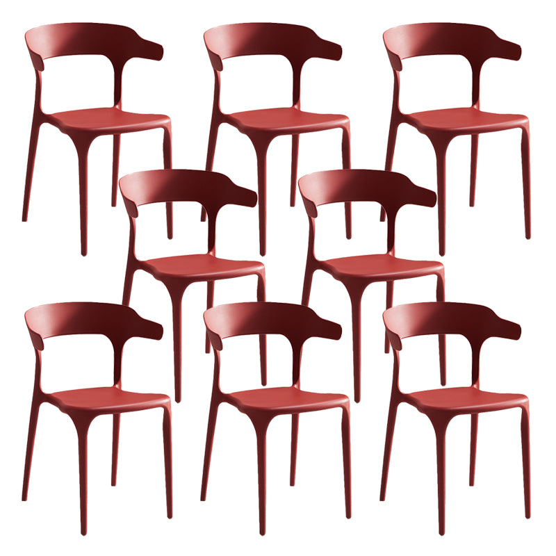 Home Stacking Dining Chair Armless Open Back Plastic Side Chair