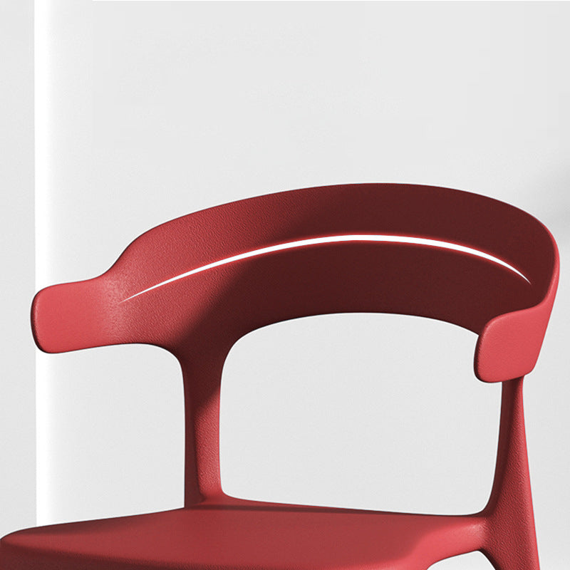 Home Stacking Dining Chair Armless Open Back Plastic Side Chair