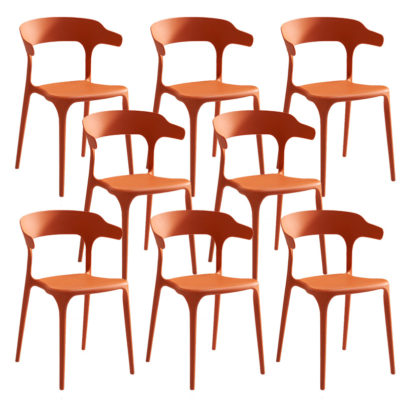 Home Stacking Dining Chair Armless Open Back Plastic Side Chair
