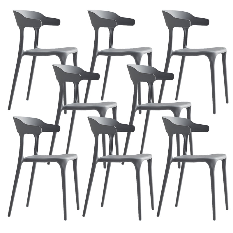 Home Stacking Dining Chair Armless Open Back Plastic Side Chair