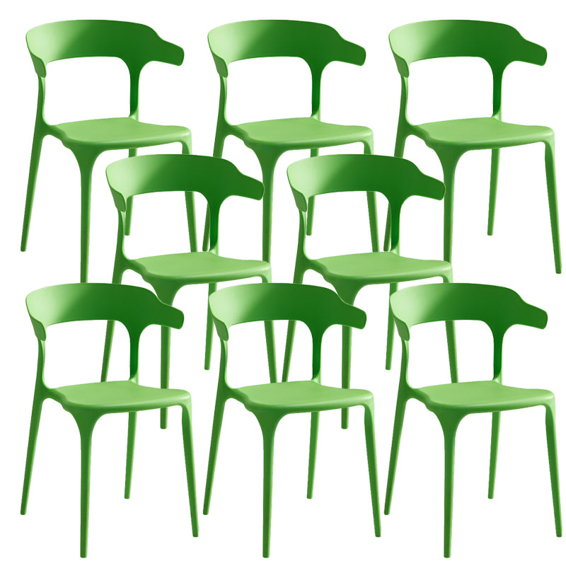 Home Stacking Dining Chair Armless Open Back Plastic Side Chair