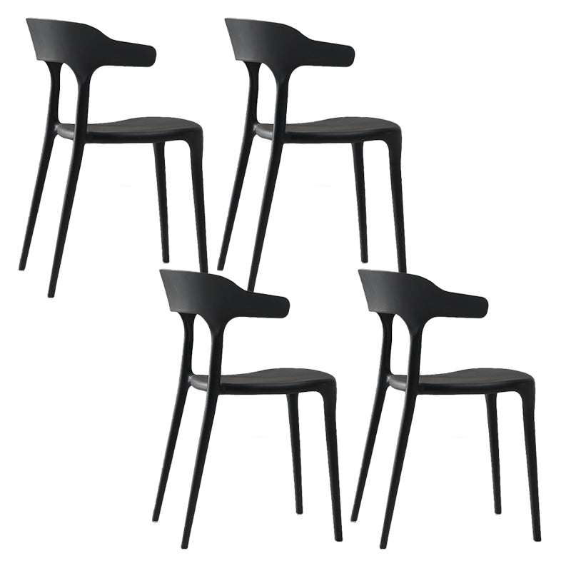 Home Stacking Dining Chair Armless Open Back Plastic Side Chair