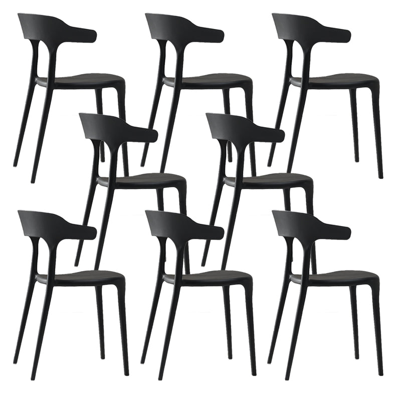 Home Stacking Dining Chair Armless Open Back Plastic Side Chair