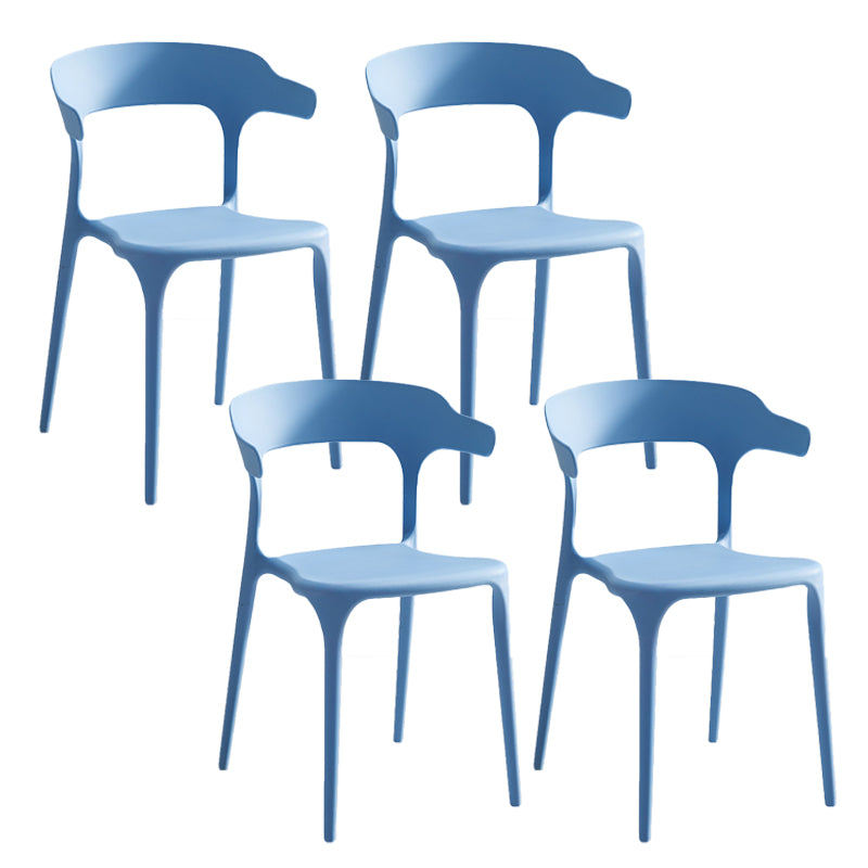 Home Stacking Dining Chair Armless Open Back Plastic Side Chair