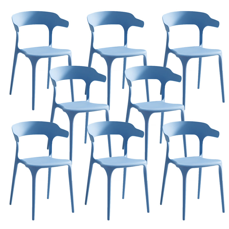 Home Stacking Dining Chair Armless Open Back Plastic Side Chair