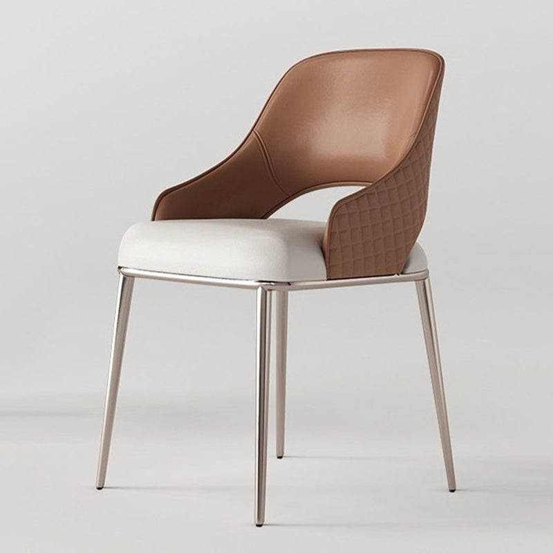 Home Kitchen Glam Dining Chair Metal Legs Upholstered Arm Chair