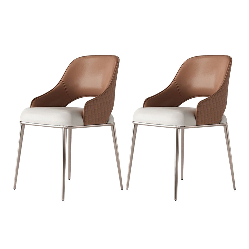 Home Kitchen Glam Dining Chair Metal Legs Upholstered Arm Chair