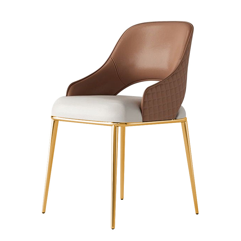 Home Kitchen Glam Dining Chair Metal Legs Upholstered Arm Chair