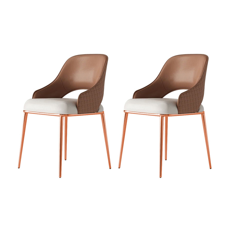 Home Kitchen Glam Dining Chair Metal Legs Upholstered Arm Chair