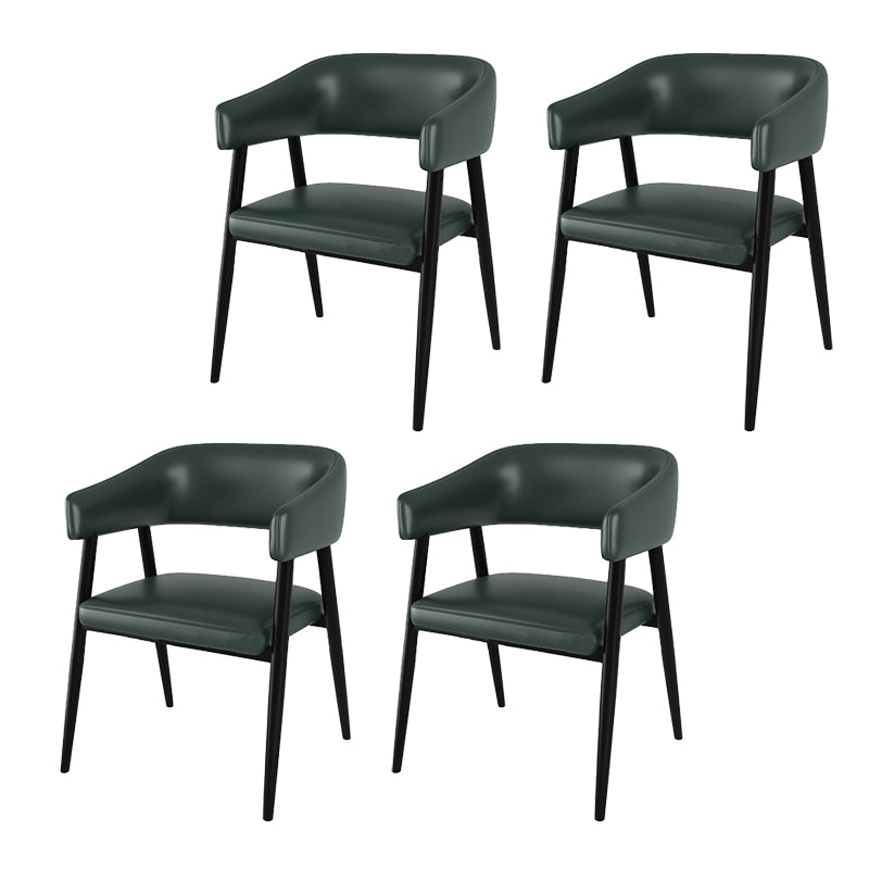 Contemporary Kitchen Dining Side Chair Faux Leather Open Back Dining Side Chair