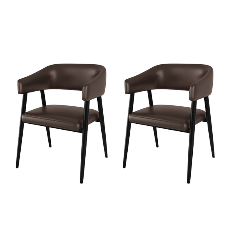 Contemporary Kitchen Dining Side Chair Faux Leather Open Back Dining Side Chair
