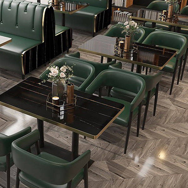 Contemporary Kitchen Dining Side Chair Faux Leather Open Back Dining Side Chair