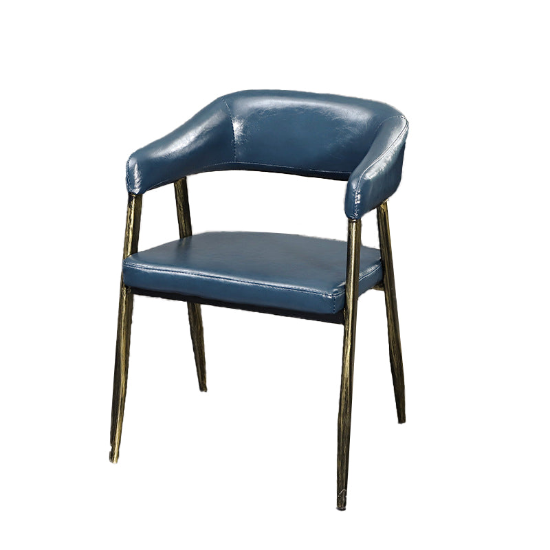 Faux Leather Kitchen Dining Side Chair Glam Open Back Dining Side Chair