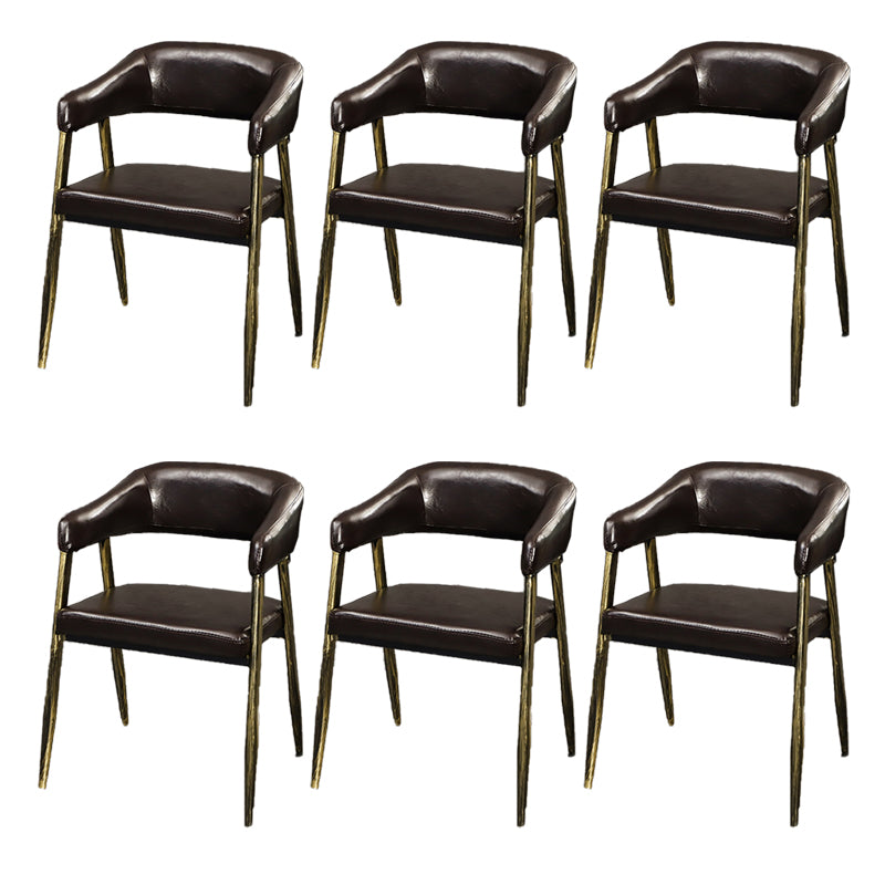 Faux Leather Kitchen Dining Side Chair Glam Open Back Dining Side Chair