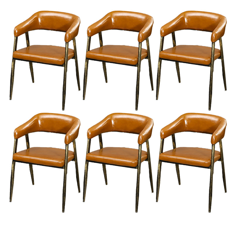 Faux Leather Kitchen Dining Side Chair Glam Open Back Dining Side Chair