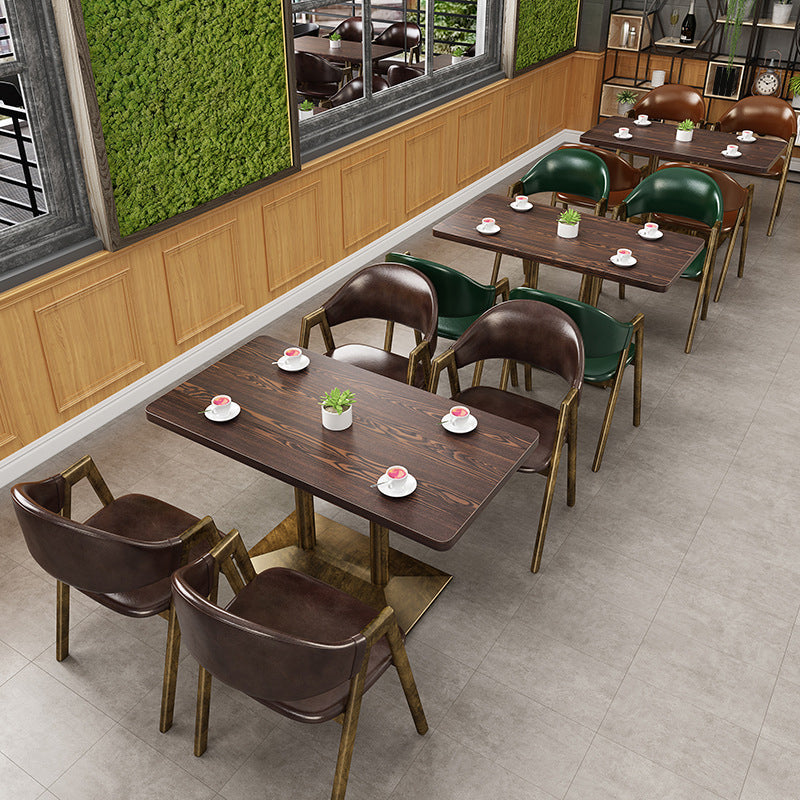 Glam Faux Leather Kitchen Dining Side Chairs Open Back Dining Side Chair