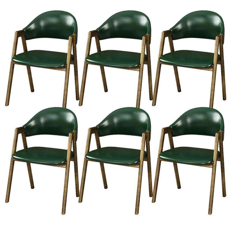 Glam Faux Leather Kitchen Dining Side Chairs Open Back Dining Side Chair