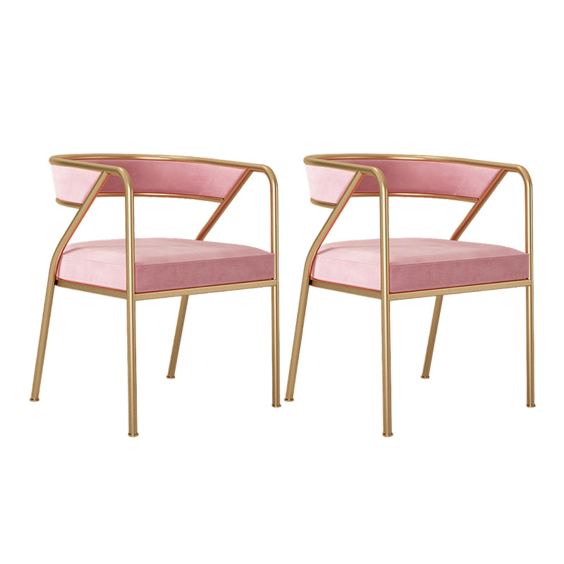 Dining Room Glam Chair Gold Legs Velvet Arm Chair with Upholstered