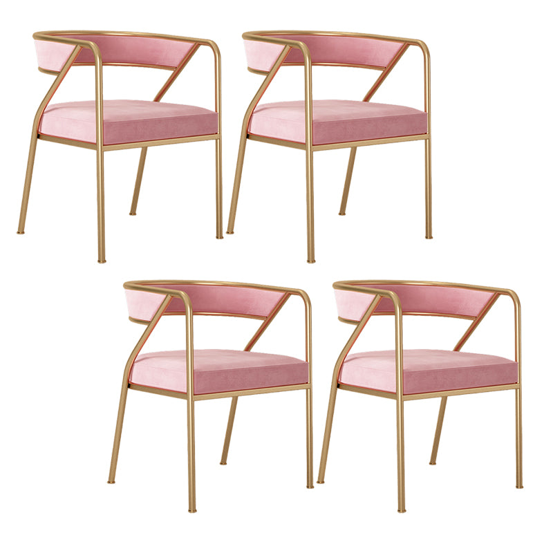 Dining Room Glam Chair Gold Legs Velvet Arm Chair with Upholstered