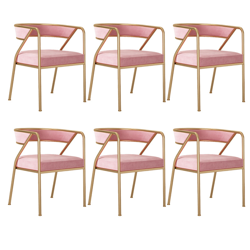 Dining Room Glam Chair Gold Legs Velvet Arm Chair with Upholstered