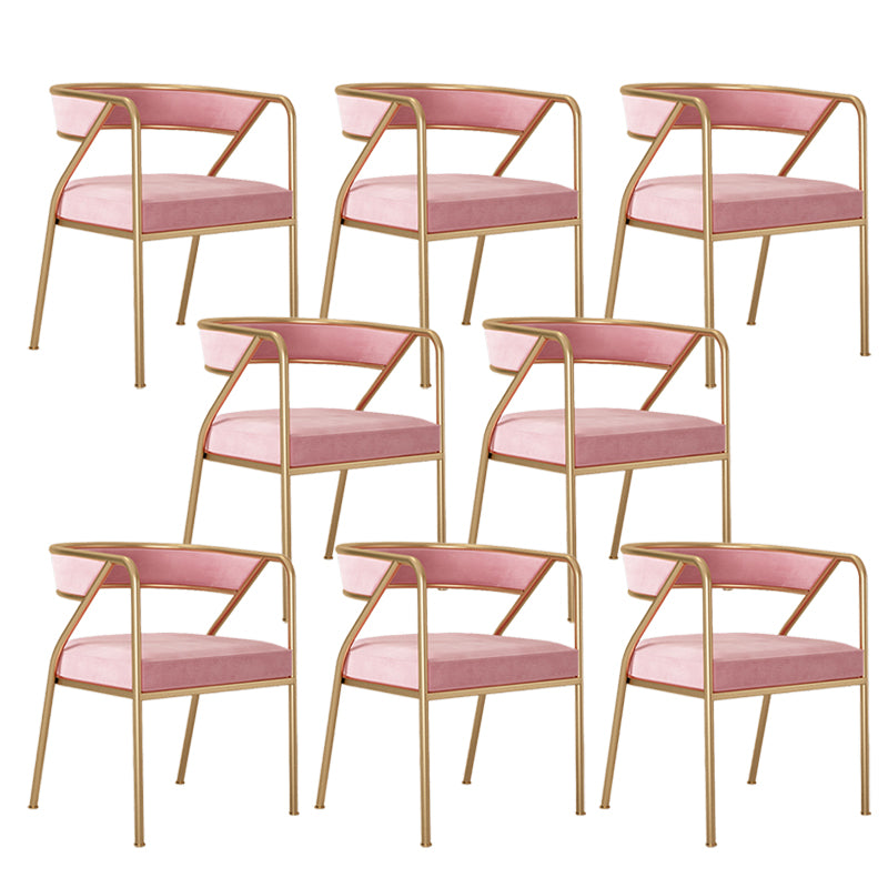 Dining Room Glam Chair Gold Legs Velvet Arm Chair with Upholstered