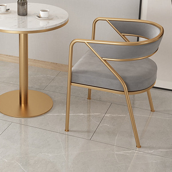 Dining Room Glam Chair Gold Legs Velvet Arm Chair with Upholstered