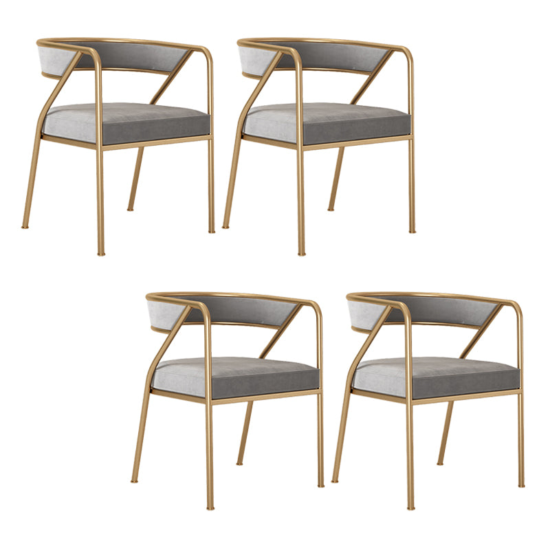 Dining Room Glam Chair Gold Legs Velvet Arm Chair with Upholstered